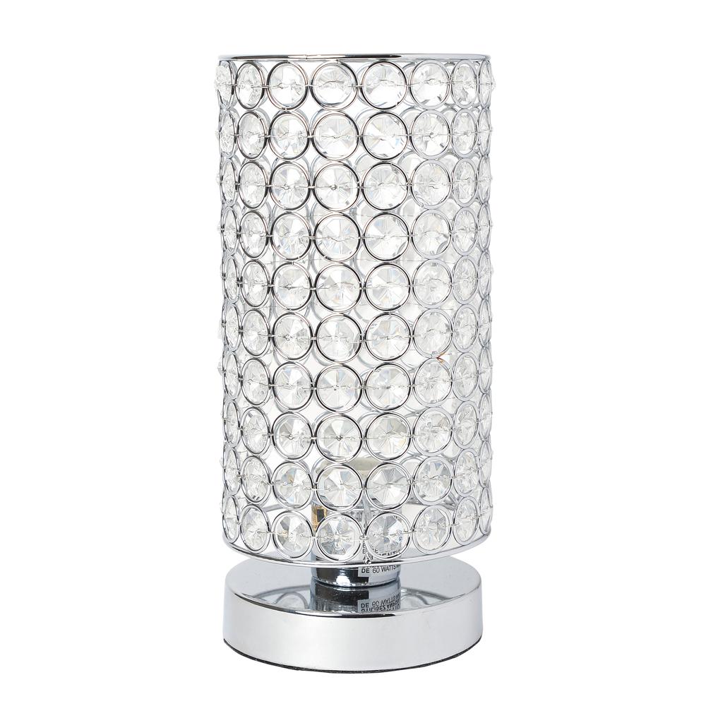Elipse Crystal Cylindrical Uplight Table Lamp, Chrome. Picture 7