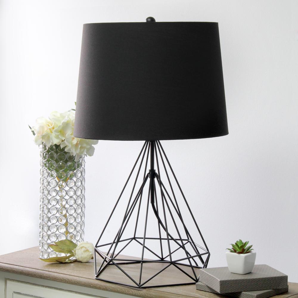 Elegant Designs Wired Metal Table Lamp, Black Matte. Picture 3
