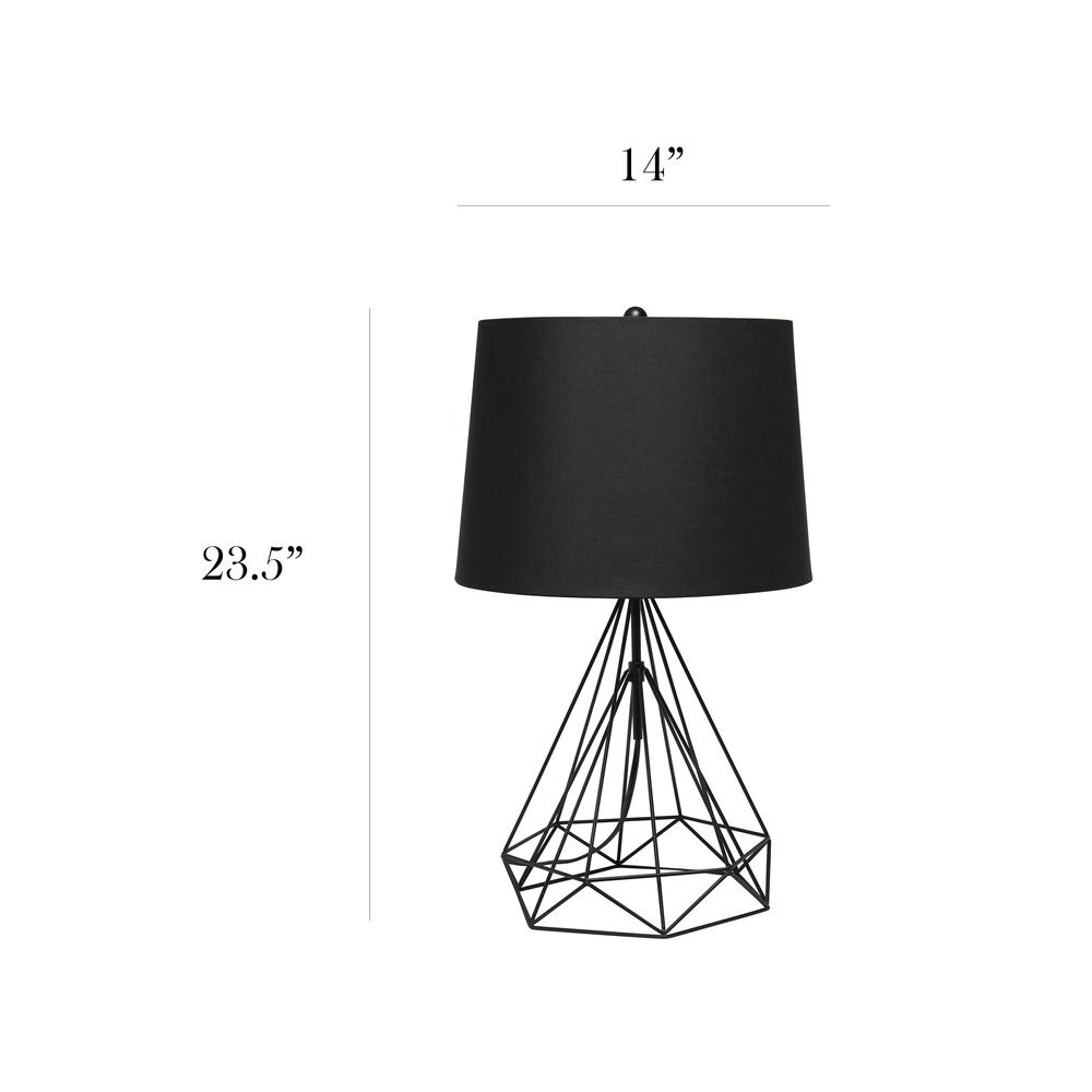 Elegant Designs Wired Metal Table Lamp, Black Matte. Picture 4