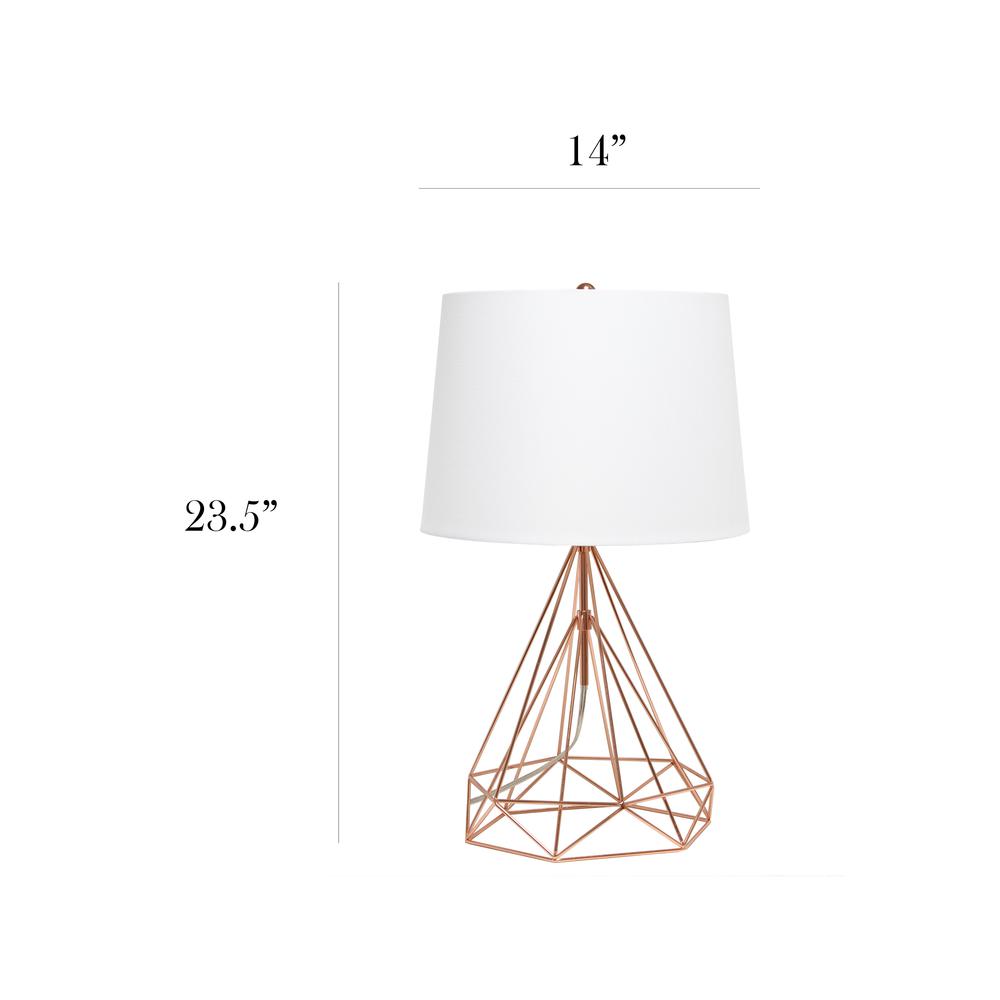 Elegant Designs Wired Metal Table Lamp, Rose Gold. Picture 5
