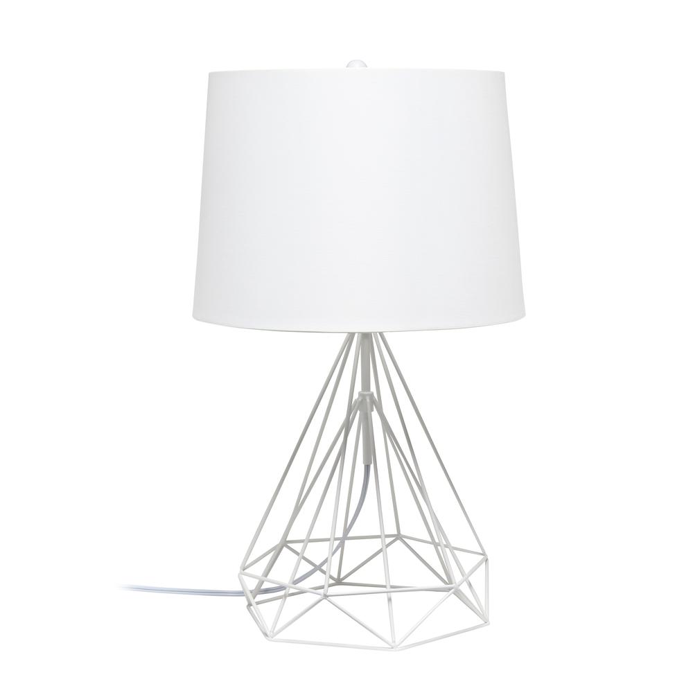 Wired Metal Table Lamp, White Matte. Picture 5