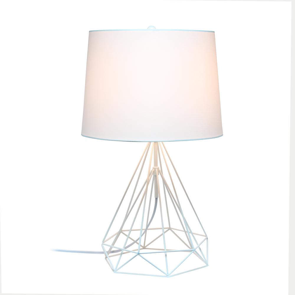 Wired Metal Table Lamp, White Matte. Picture 1
