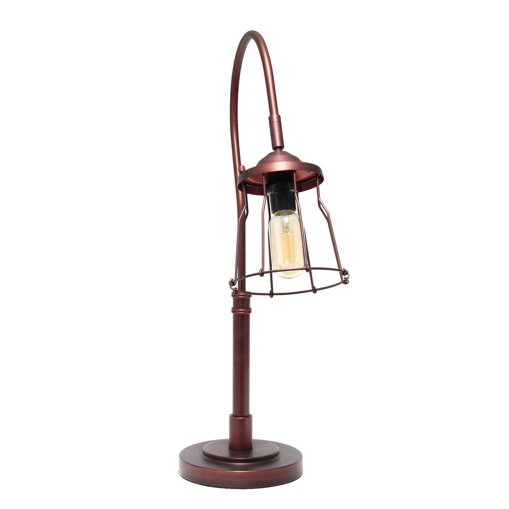 Elegant Designs Red Bronze Open Cage Table Lamp. Picture 5