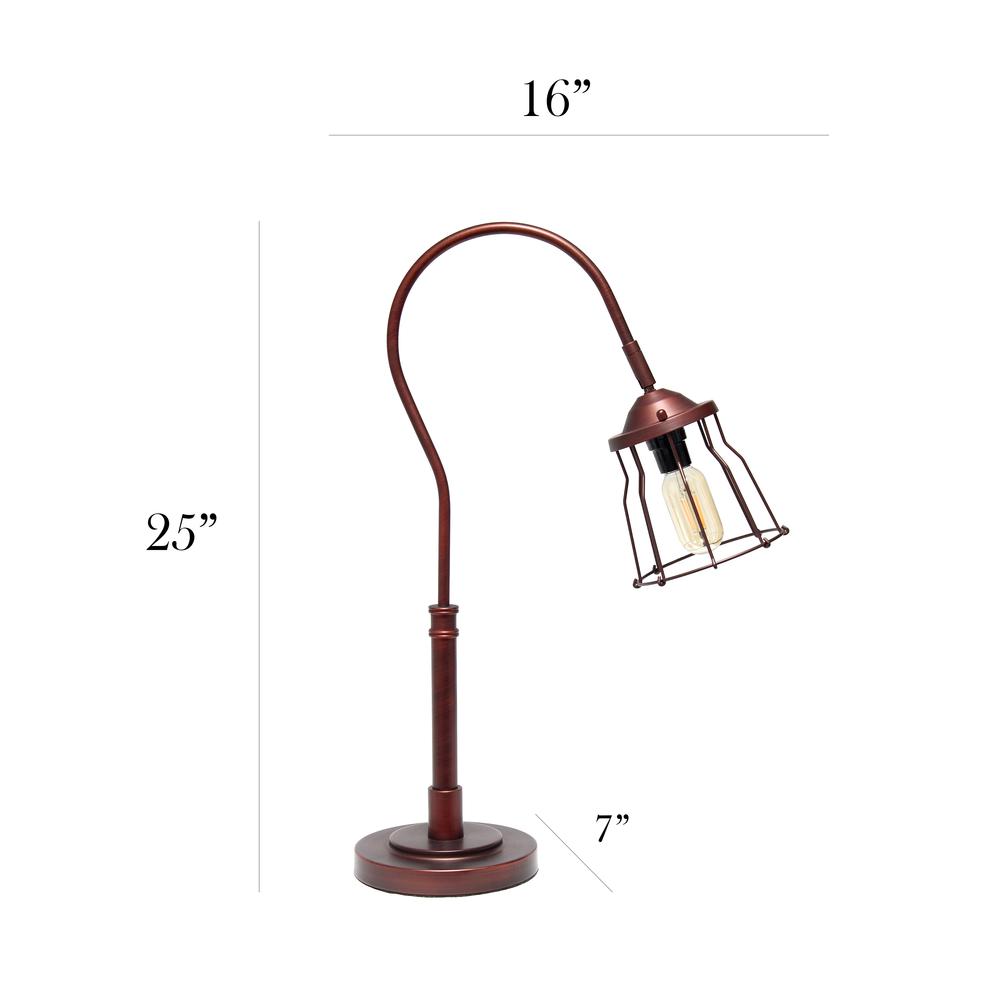 Elegant Designs Red Bronze Open Cage Table Lamp. Picture 6