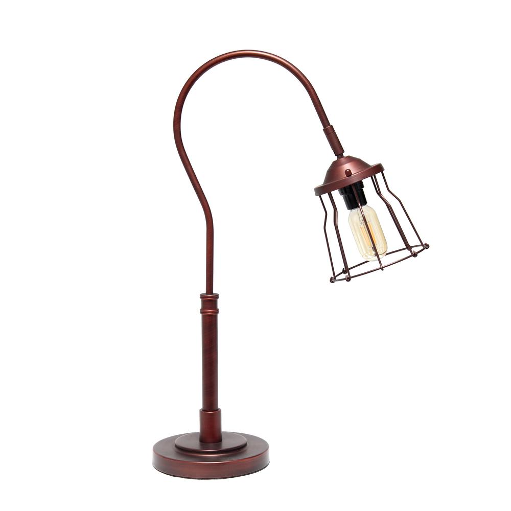 Elegant Designs Red Bronze Open Cage Table Lamp. Picture 7