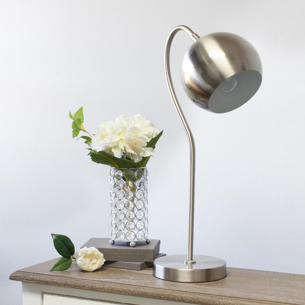 Elegant Designs Half Moon Table Lamp, Brushed Nickel. Picture 3