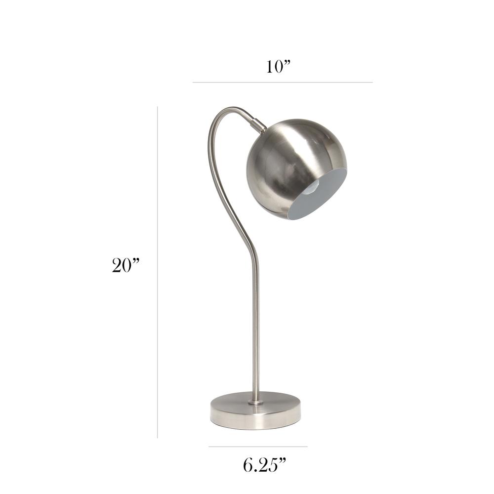 Elegant Designs Half Moon Table Lamp, Brushed Nickel. Picture 5