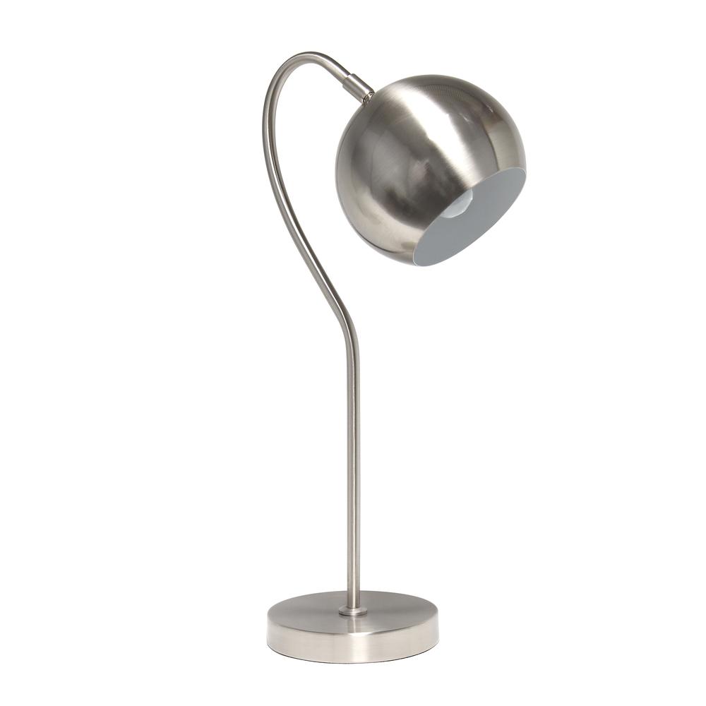 Elegant Designs Half Moon Table Lamp, Brushed Nickel. Picture 7