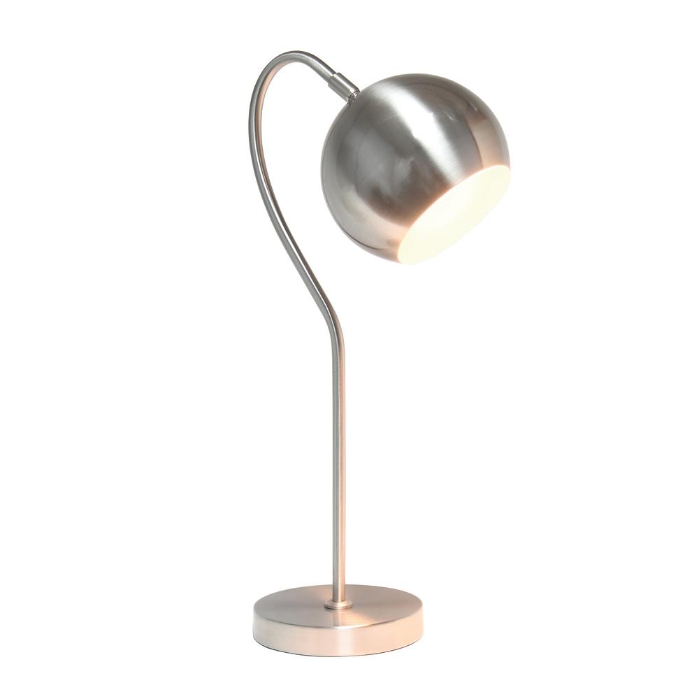 Elegant Designs Half Moon Table Lamp, Brushed Nickel. Picture 1