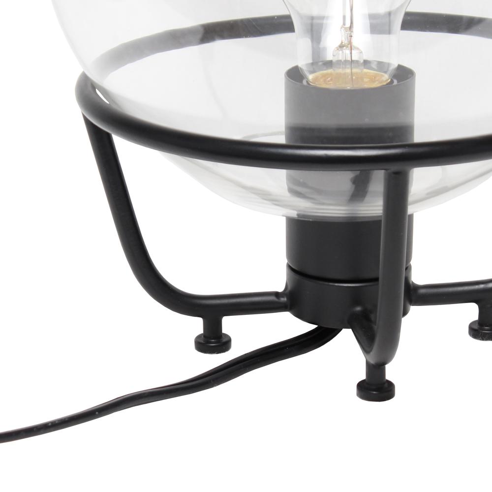 Elegant Designs Glass Crystal Ball Table Lamp, Black. Picture 2