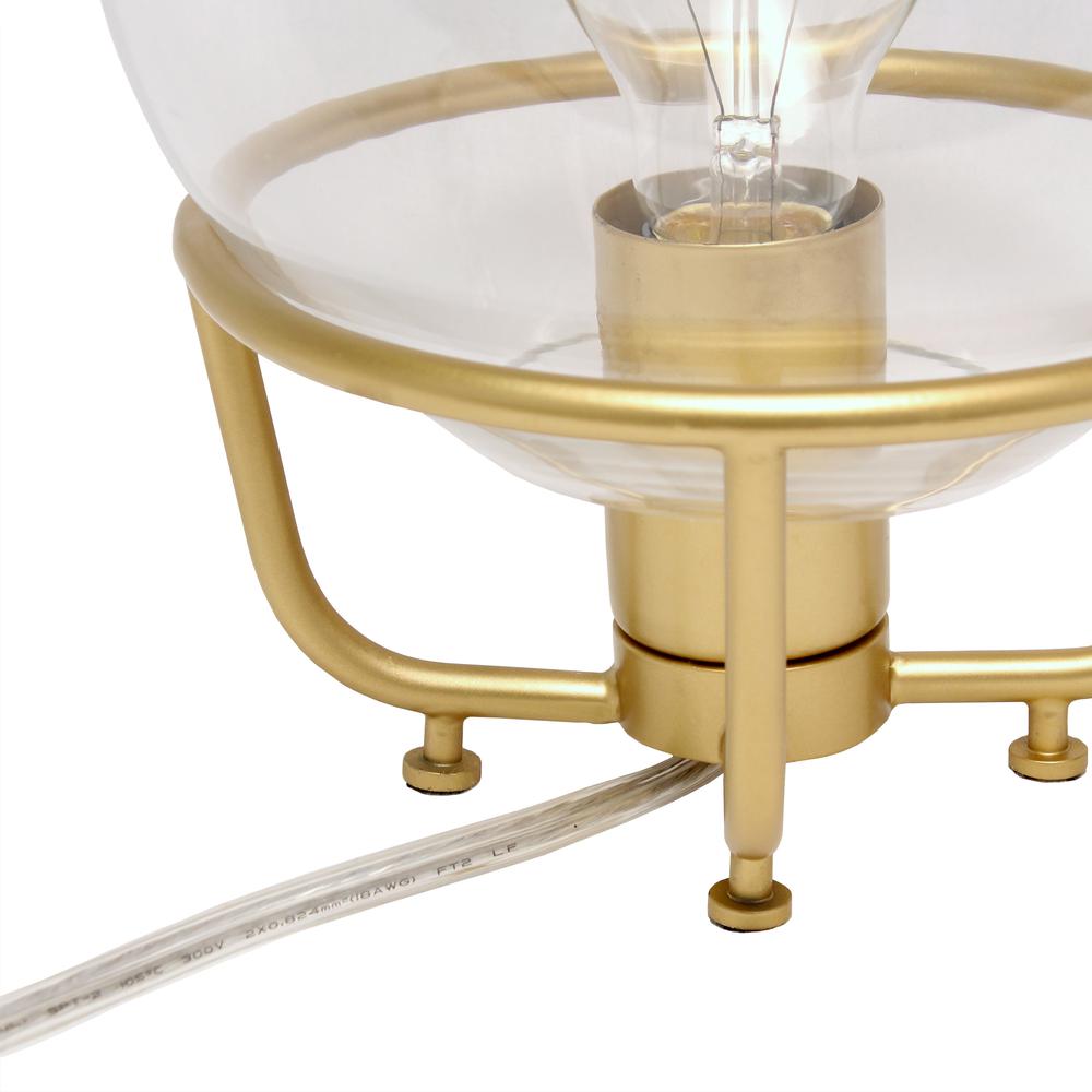 Elegant Designs Glass Crystal Ball Table Lamp, Matte Gold. Picture 2