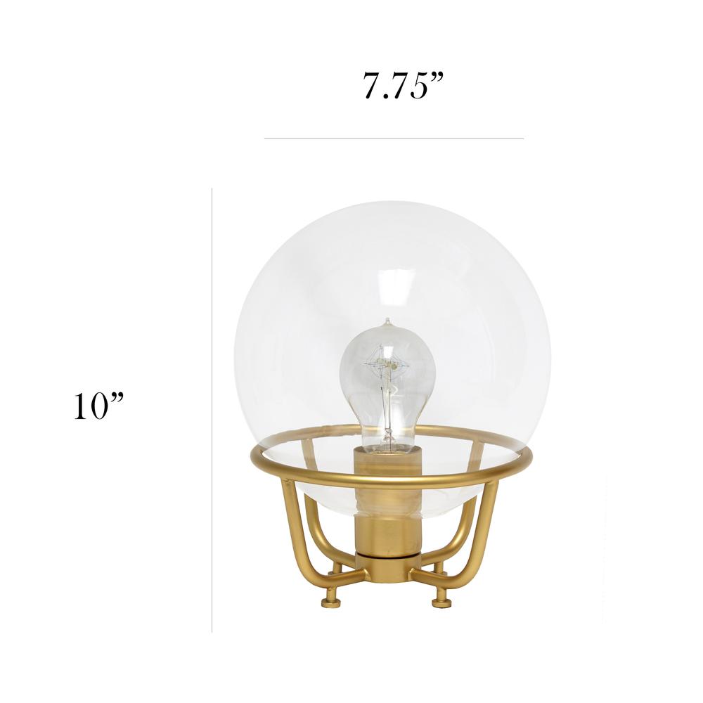 Glass Crystal Ball Table Lamp, Matte Gold. Picture 3