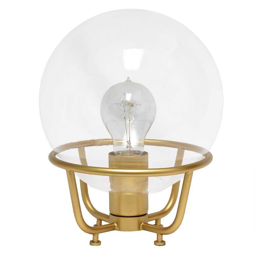 Glass Crystal Ball Table Lamp, Matte Gold. Picture 5
