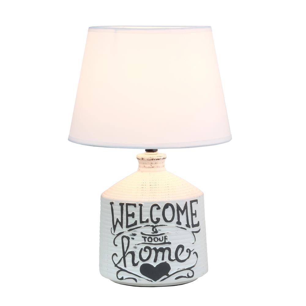Welcome Home Rustic Ceramic Farmhouse Foyer  Table Lamp. Picture 8