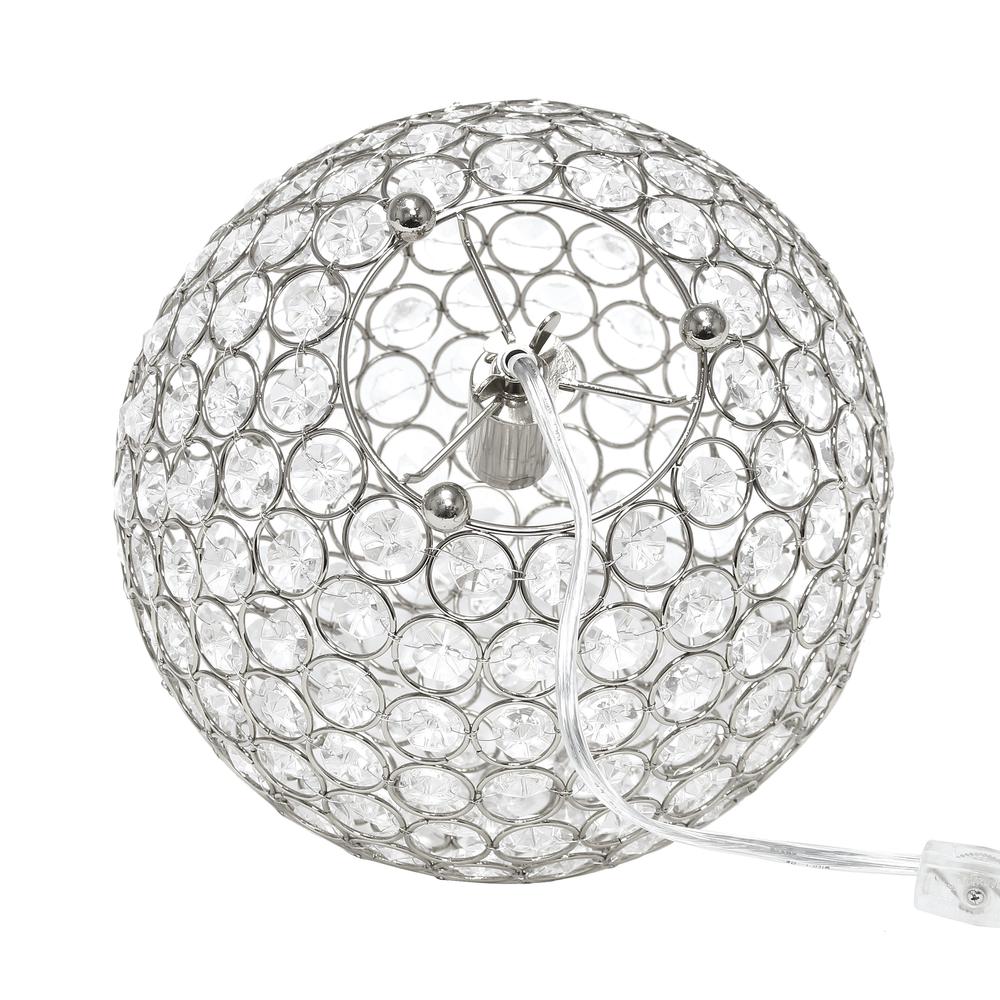10 Inch Crystal Ball Sequin Table Lamp, Chrome. Picture 1