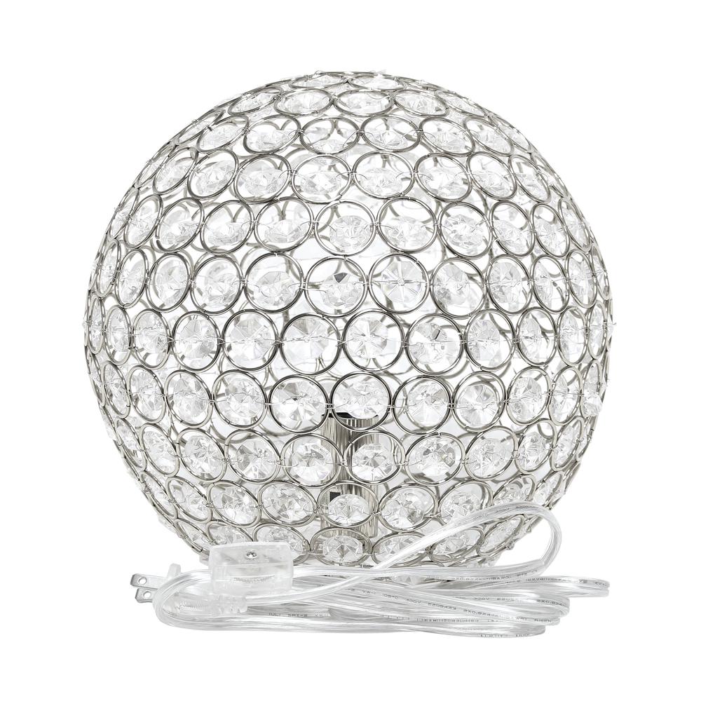 10 Inch Crystal Ball Sequin Table Lamp, Chrome. Picture 2