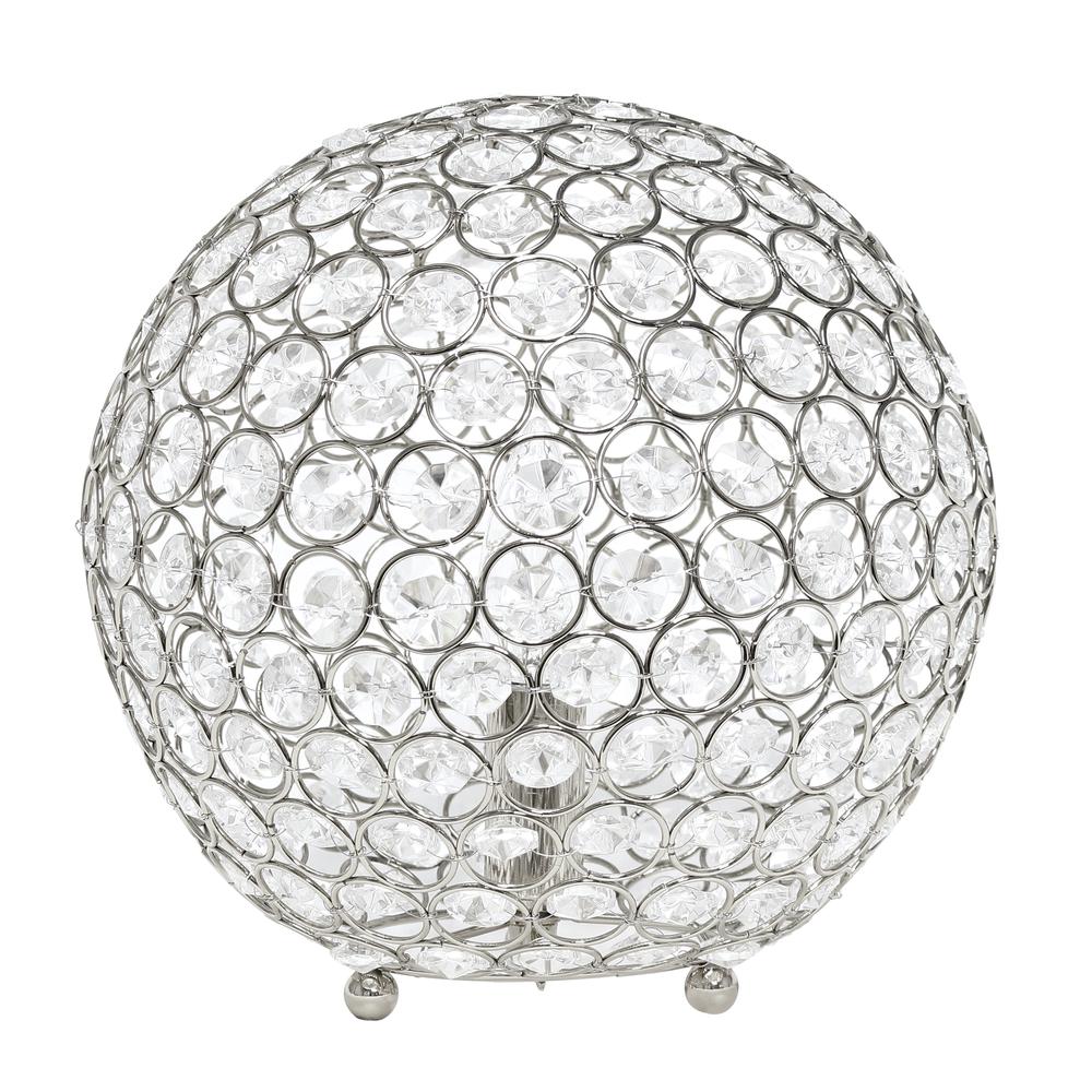10 Inch Crystal Ball Sequin Table Lamp, Chrome. Picture 7