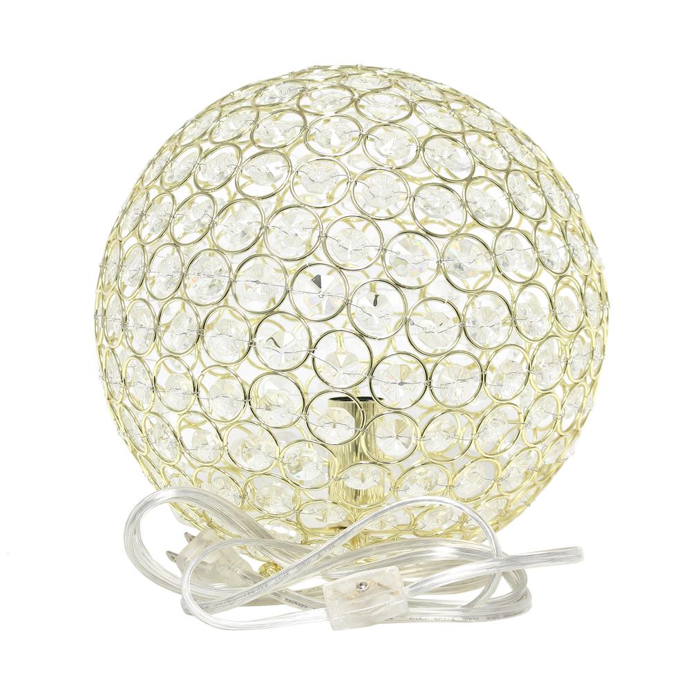 10 Inch Crystal Ball Sequin Table Lamp, Gold. Picture 3