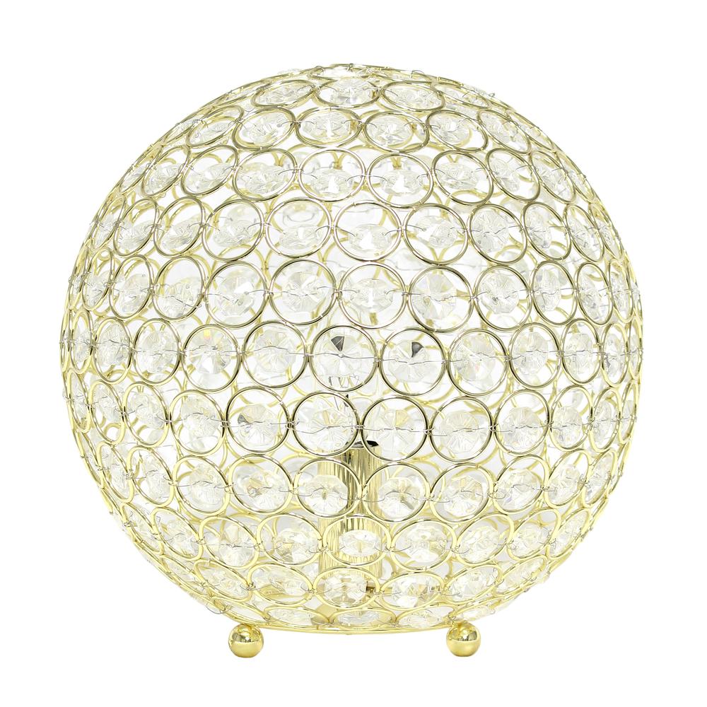 10 Inch Crystal Ball Sequin Table Lamp, Gold. Picture 7