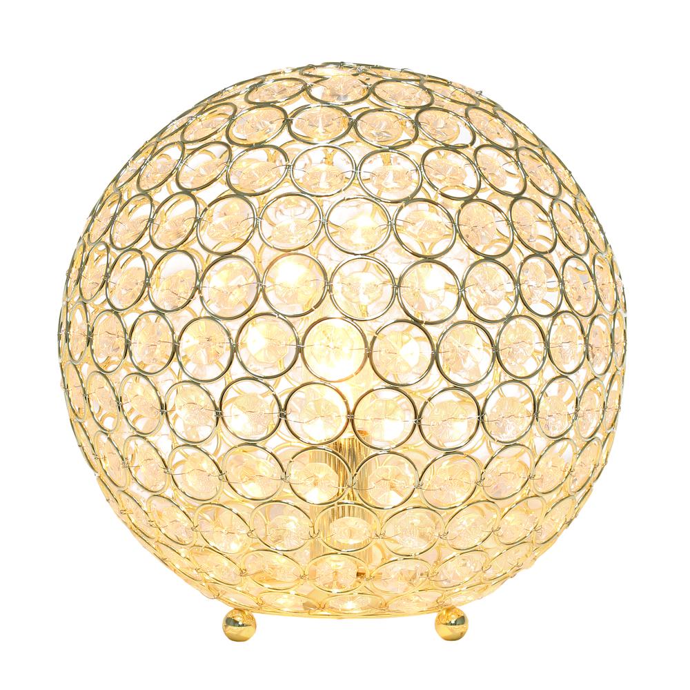 10 Inch Crystal Ball Sequin Table Lamp, Gold. Picture 8