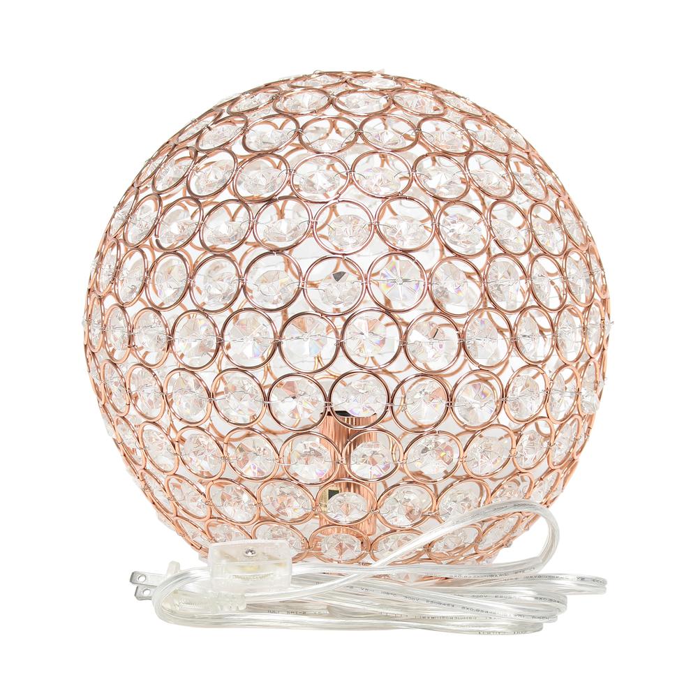 10 Inch Crystal Ball Sequin Table Lamp, Rose Gold. Picture 3