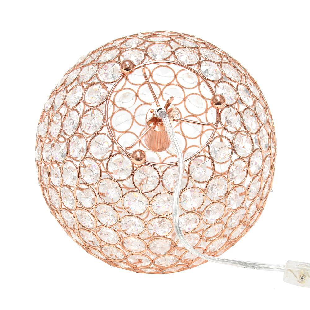 10 Inch Crystal Ball Sequin Table Lamp, Rose Gold. Picture 4