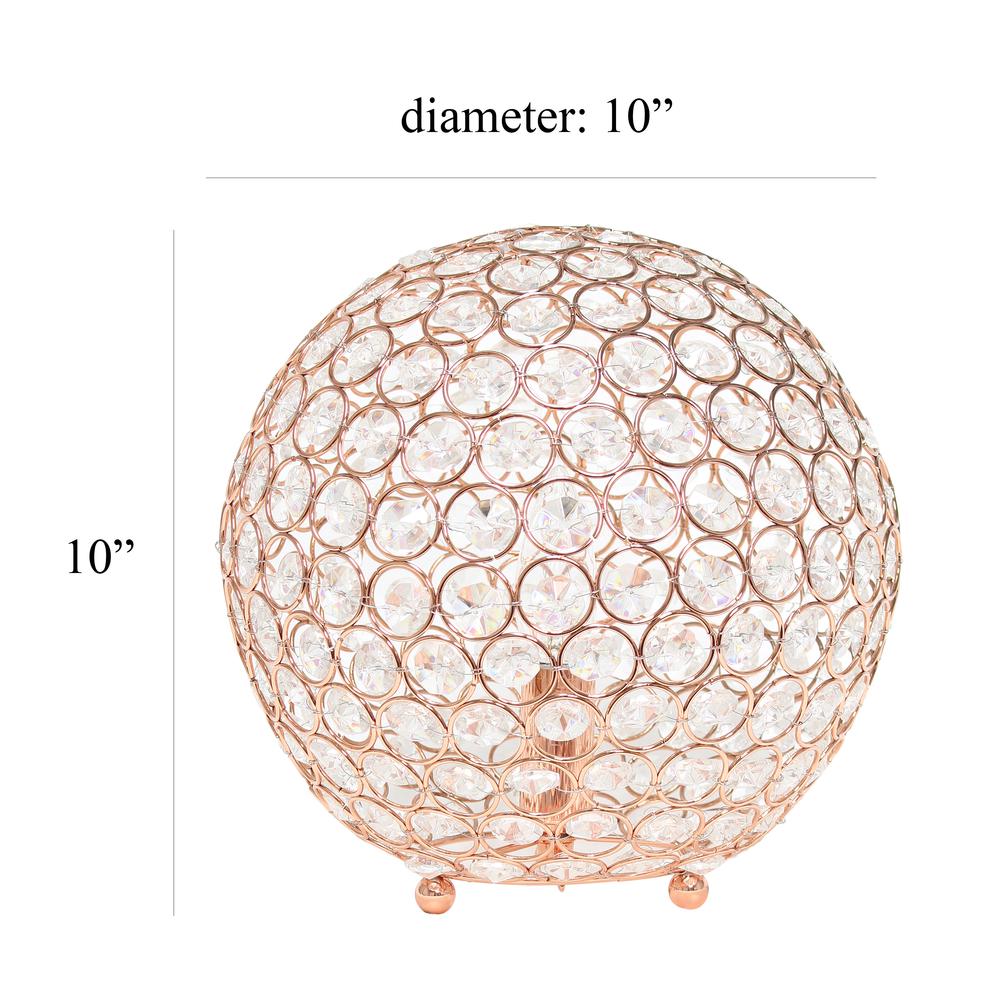 10 Inch Crystal Ball Sequin Table Lamp, Rose Gold. Picture 5