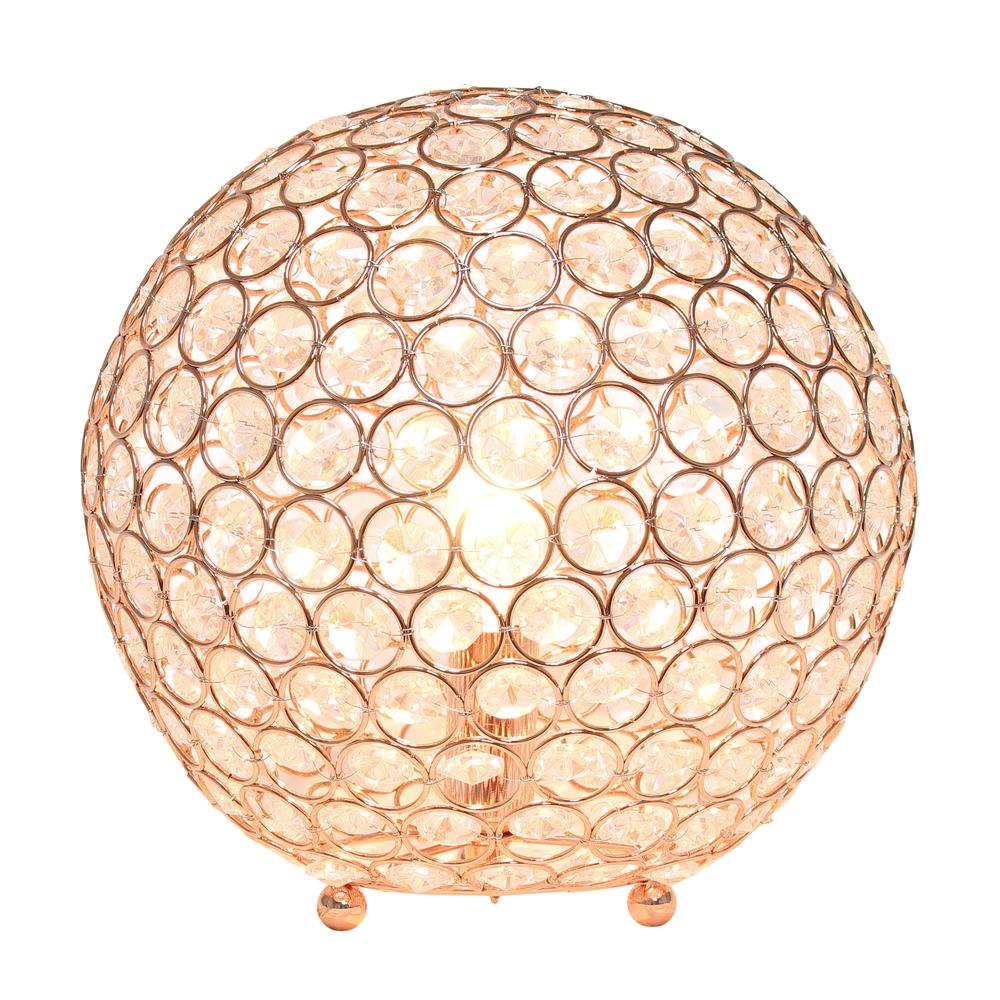10 Inch Crystal Ball Sequin Table Lamp, Rose Gold. Picture 8