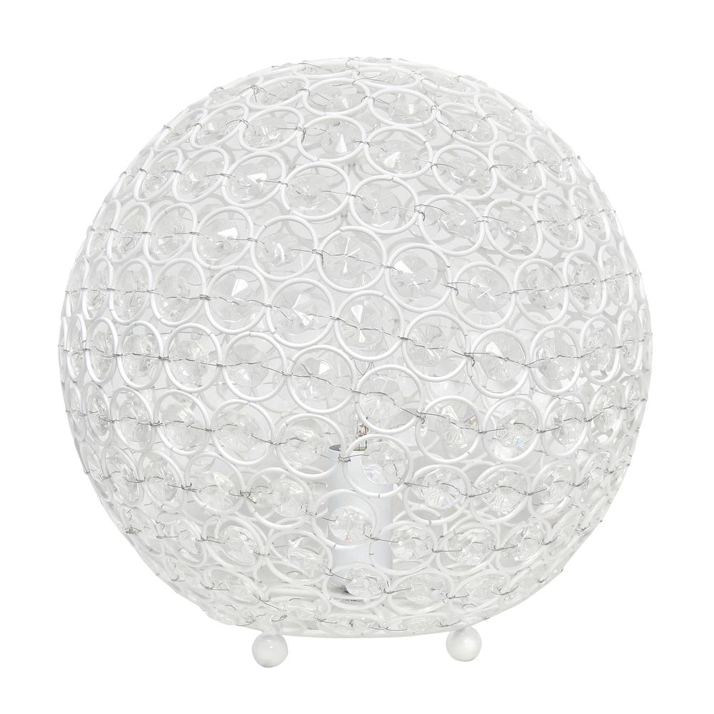 10 Inch Crystal Ball Sequin Table Lamp, White. Picture 7