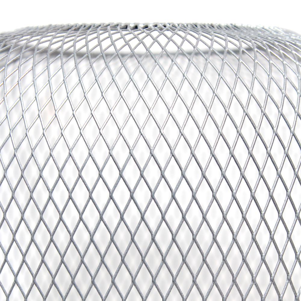 White Metal Mesh Industrial Table Lamp. Picture 3