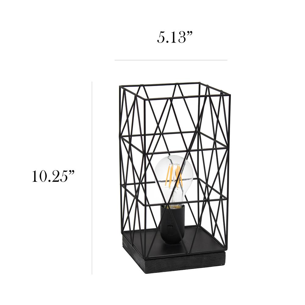 Black Geometric Square Metal Table Lamp. Picture 4