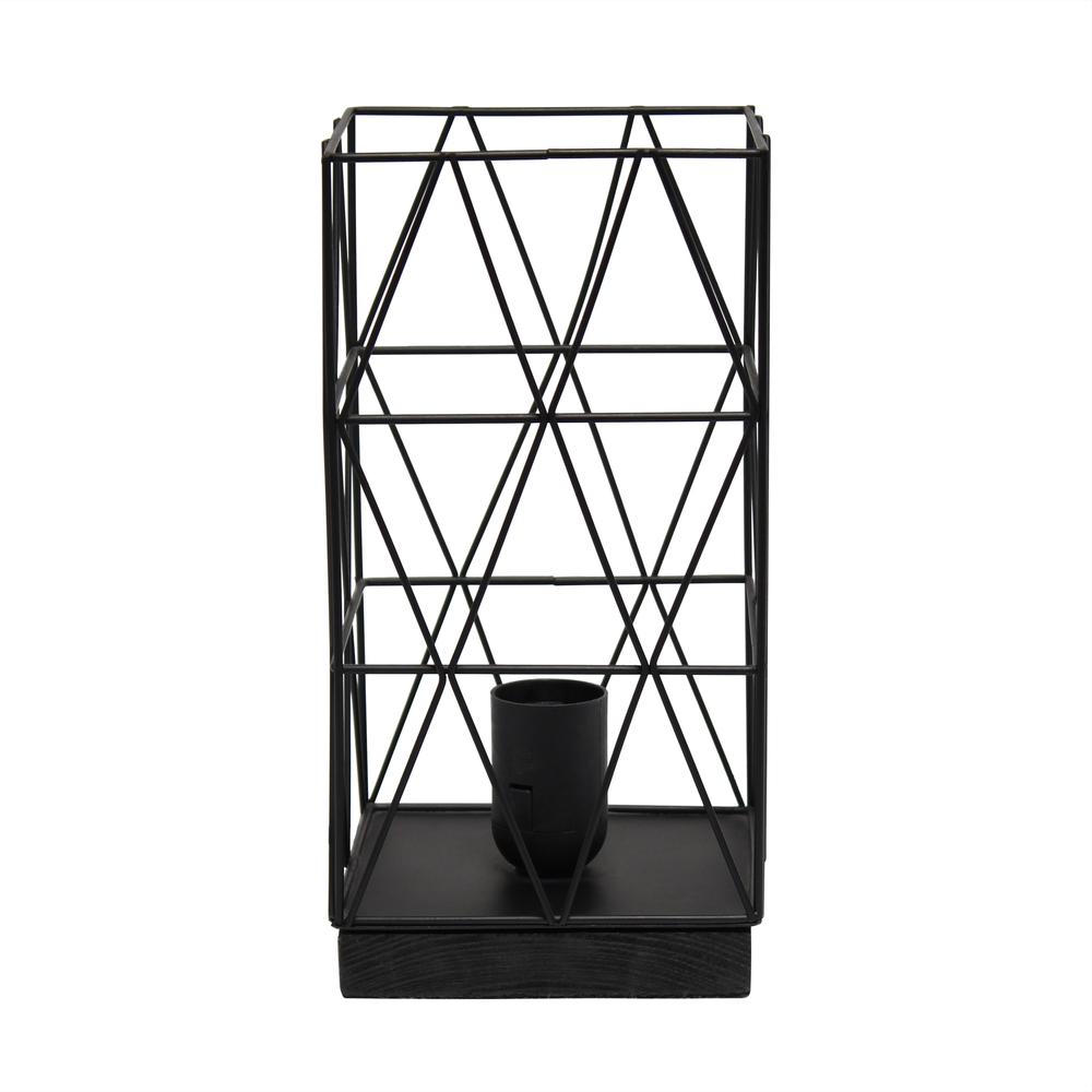Black Geometric Square Metal Table Lamp. Picture 6