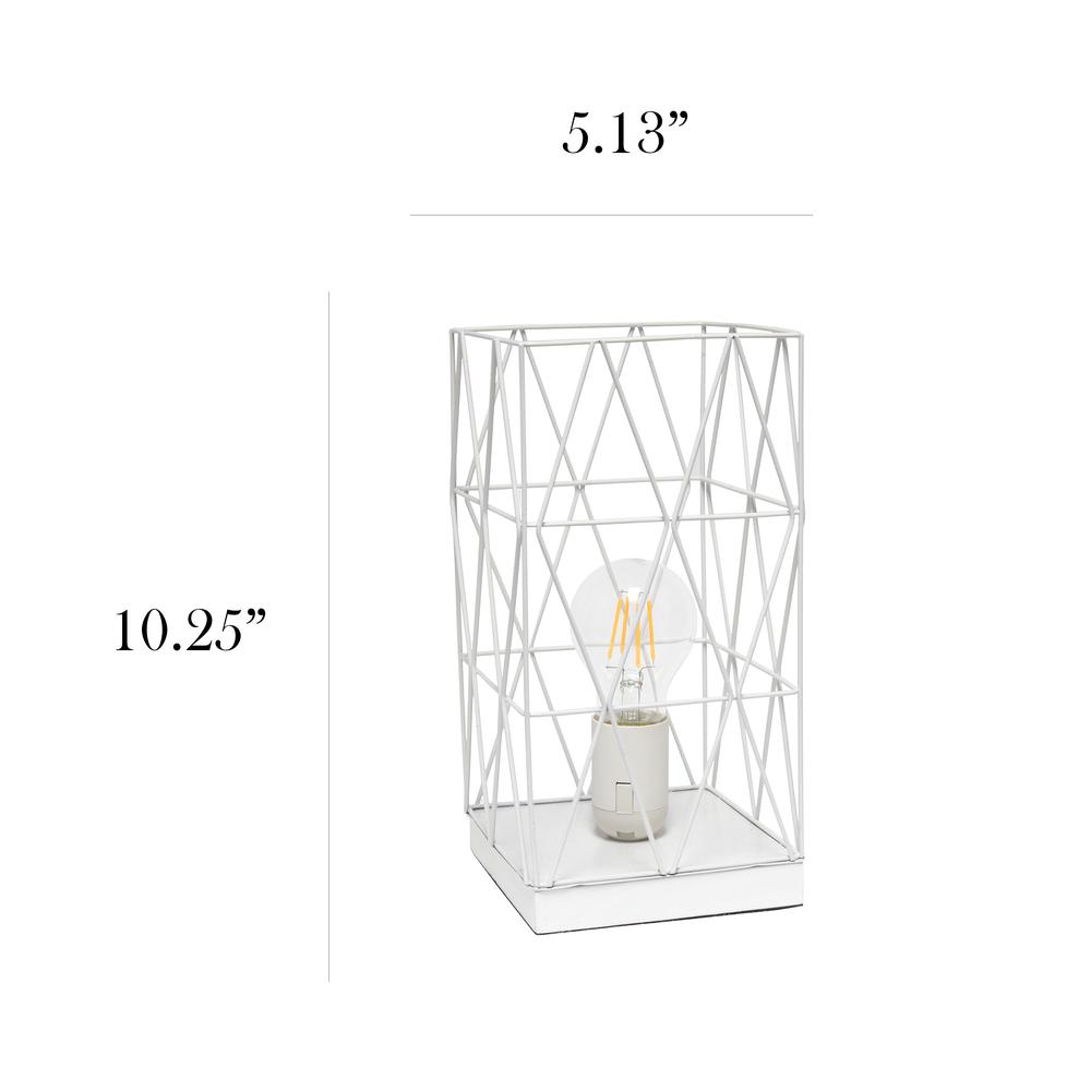 Gray Geometric Square Metal Table Lamp. Picture 4