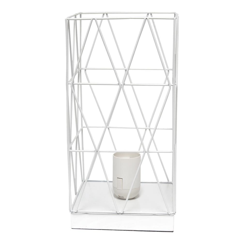 Gray Geometric Square Metal Table Lamp. Picture 6