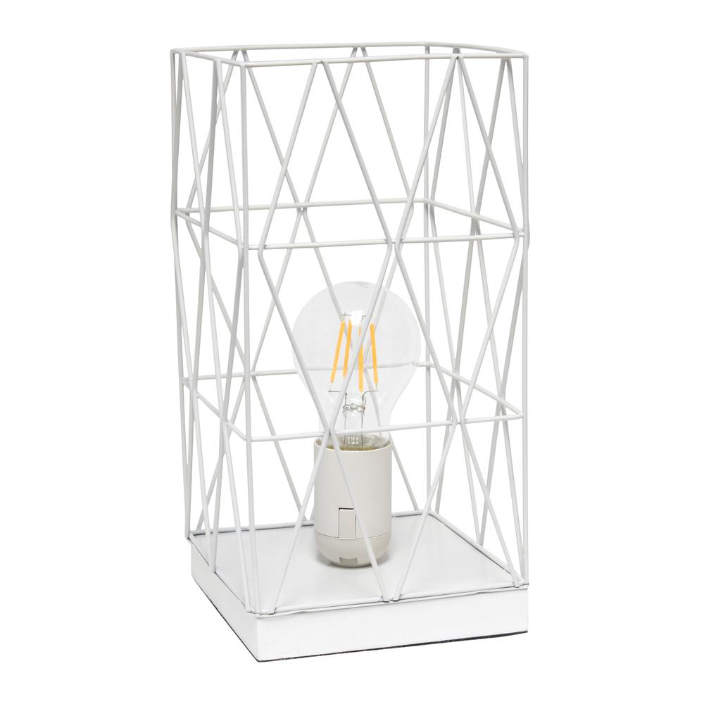Gray Geometric Square Metal Table Lamp. Picture 7