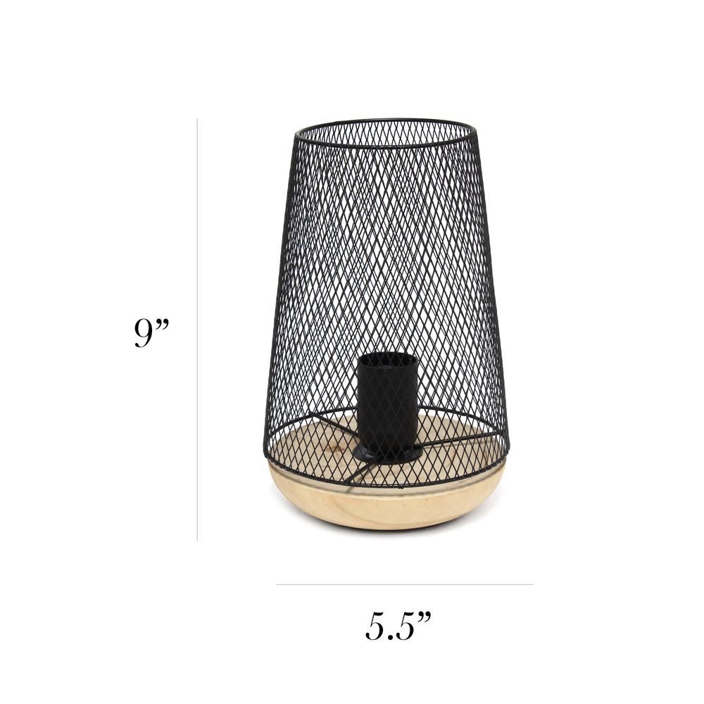 Black Wired Mesh Uplight Table Lamp. Picture 4