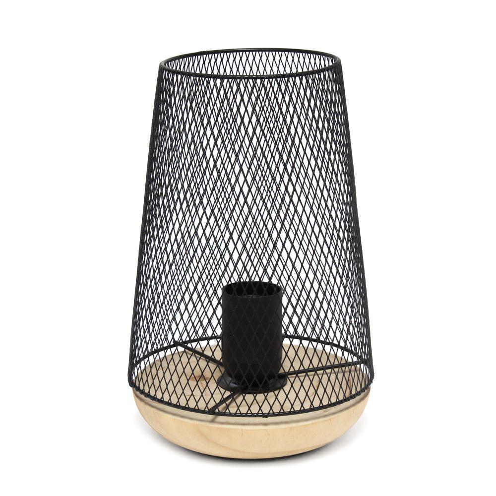 Black Wired Mesh Uplight Table Lamp. Picture 6