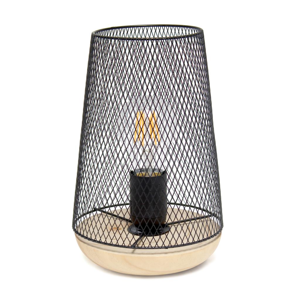 Black Wired Mesh Uplight Table Lamp. Picture 7