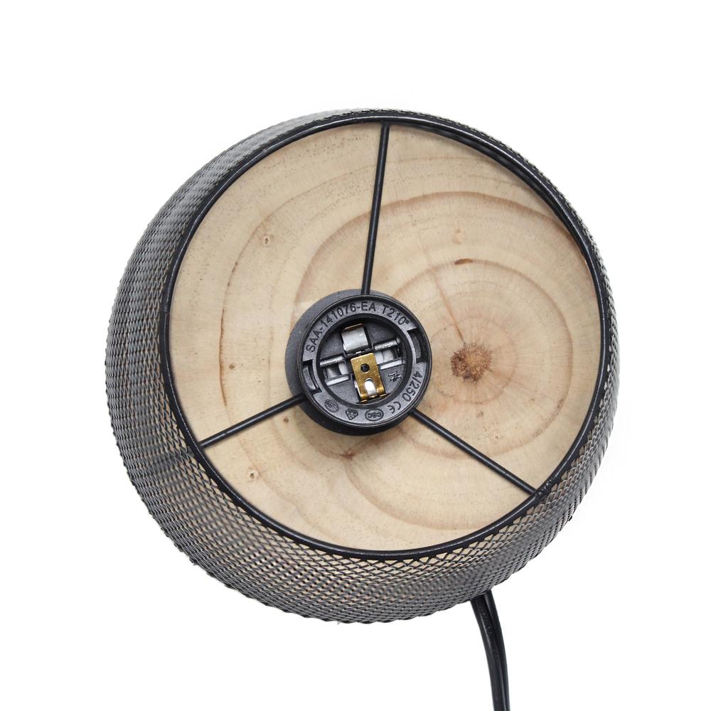 Black Wired Mesh Uplight Table Lamp. Picture 9
