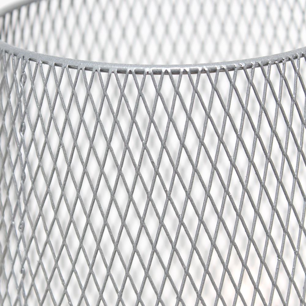 White Wired Mesh Uplight Table Lamp. Picture 3