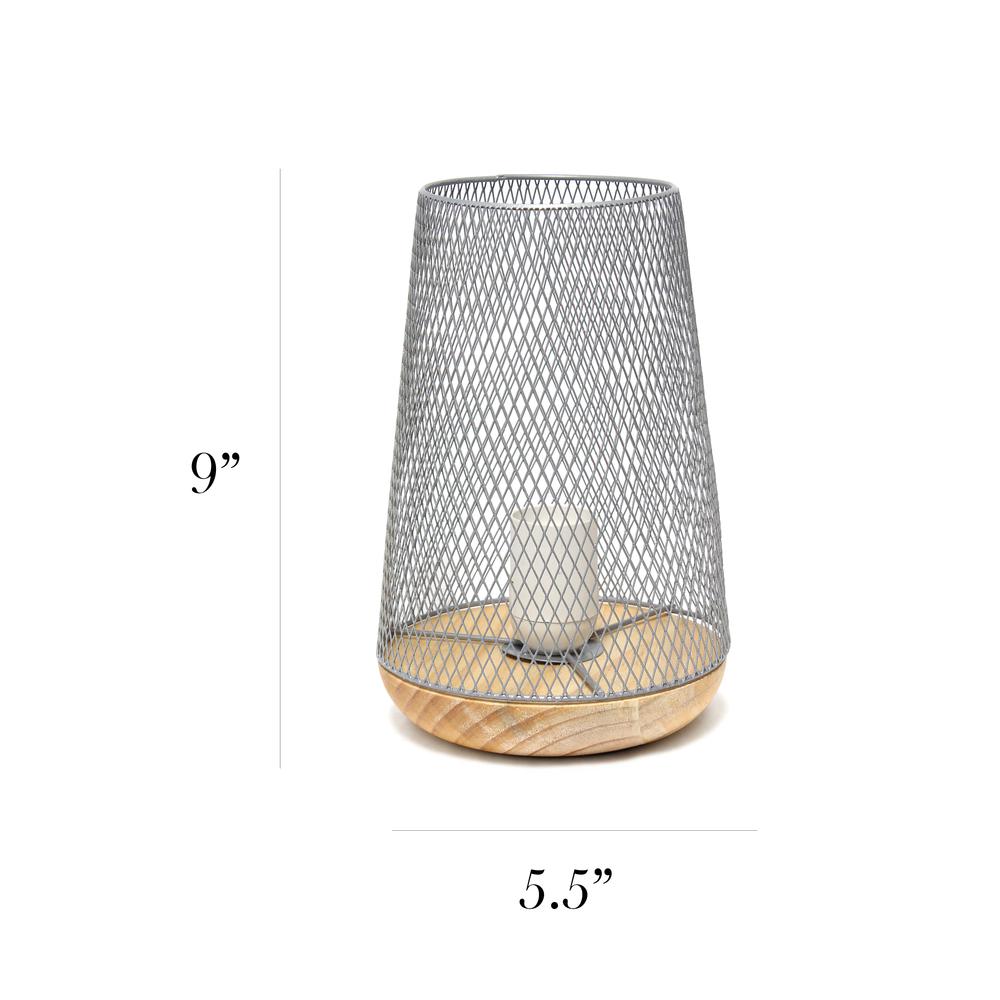 White Wired Mesh Uplight Table Lamp. Picture 4