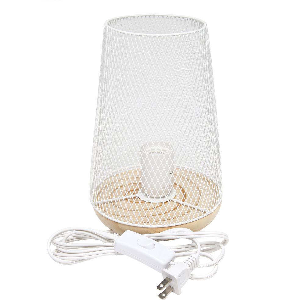 Simple Designs Gray Wired Mesh Uplight Table Lamp WHITE. Picture 1