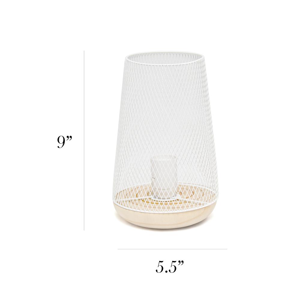 Simple Designs Gray Wired Mesh Uplight Table Lamp WHITE. Picture 4