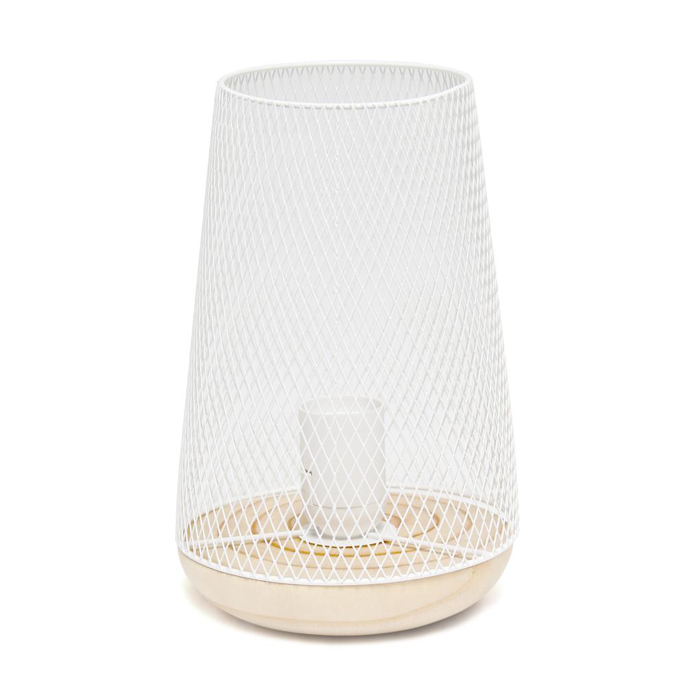 Simple Designs Gray Wired Mesh Uplight Table Lamp WHITE. Picture 6