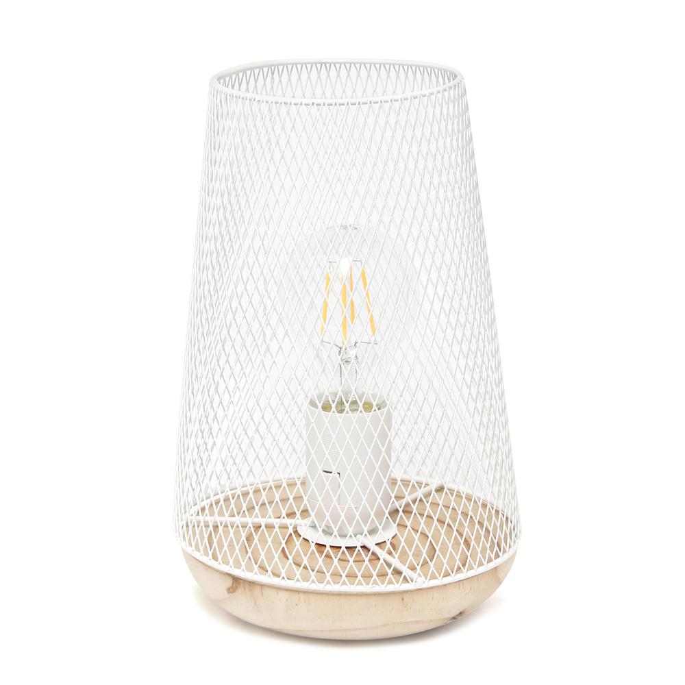 Simple Designs Gray Wired Mesh Uplight Table Lamp WHITE. Picture 7