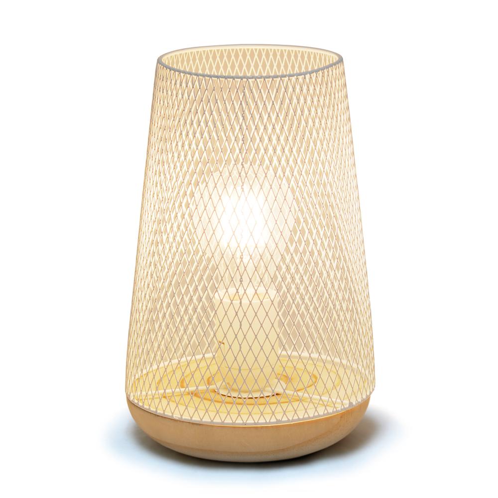 Simple Designs Gray Wired Mesh Uplight Table Lamp WHITE. Picture 8