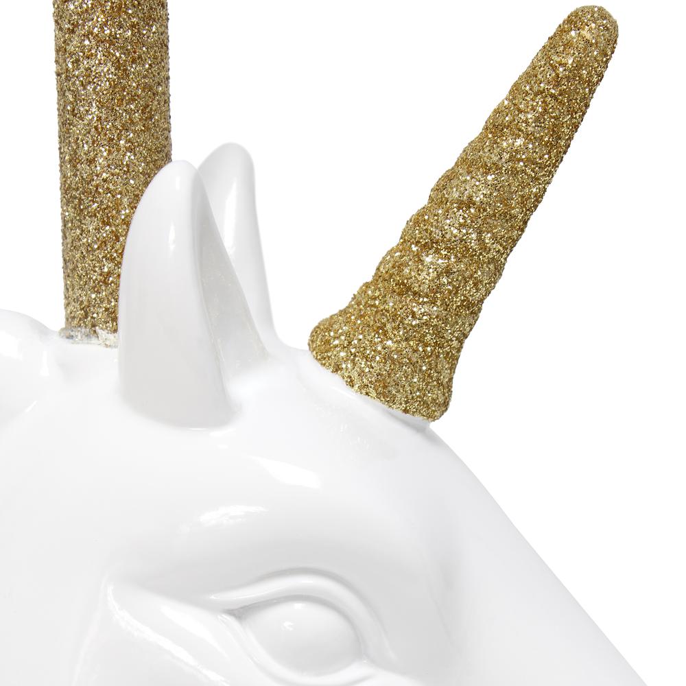 Sparkling Gold and White Unicorn Table Lamp. Picture 4