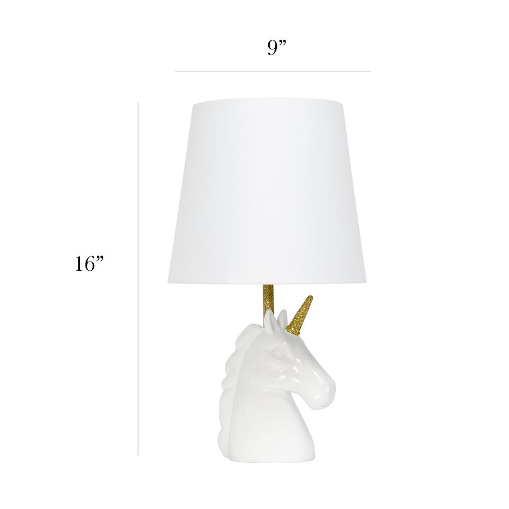 Sparkling Gold and White Unicorn Table Lamp. Picture 5