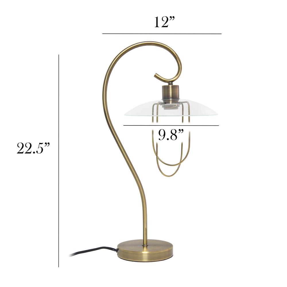 Simple Designs Modern Metal Table Lamp, Antique Brass. Picture 5
