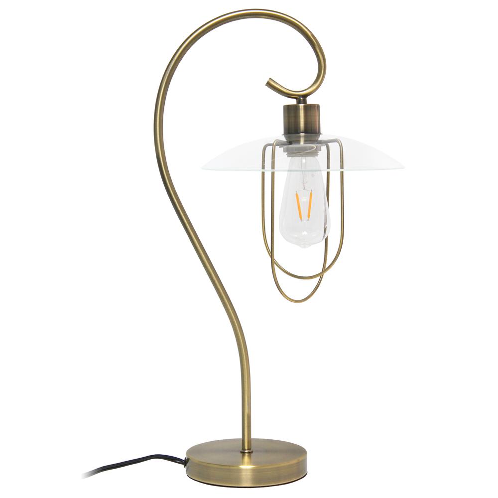 Simple Designs Modern Metal Table Lamp, Antique Brass. Picture 8